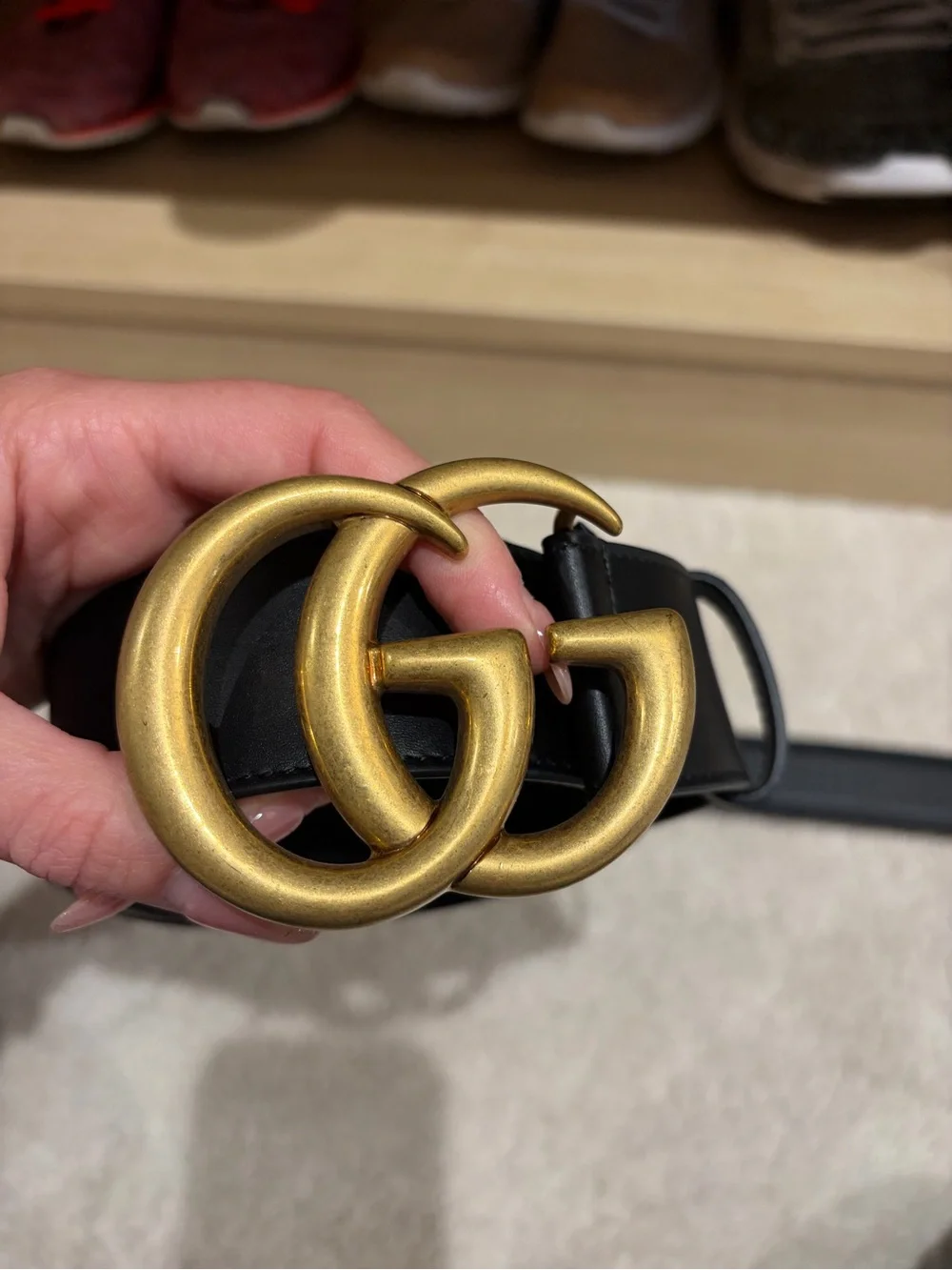 Gucci Black Calfskin Double G 40mm Belt 80 32